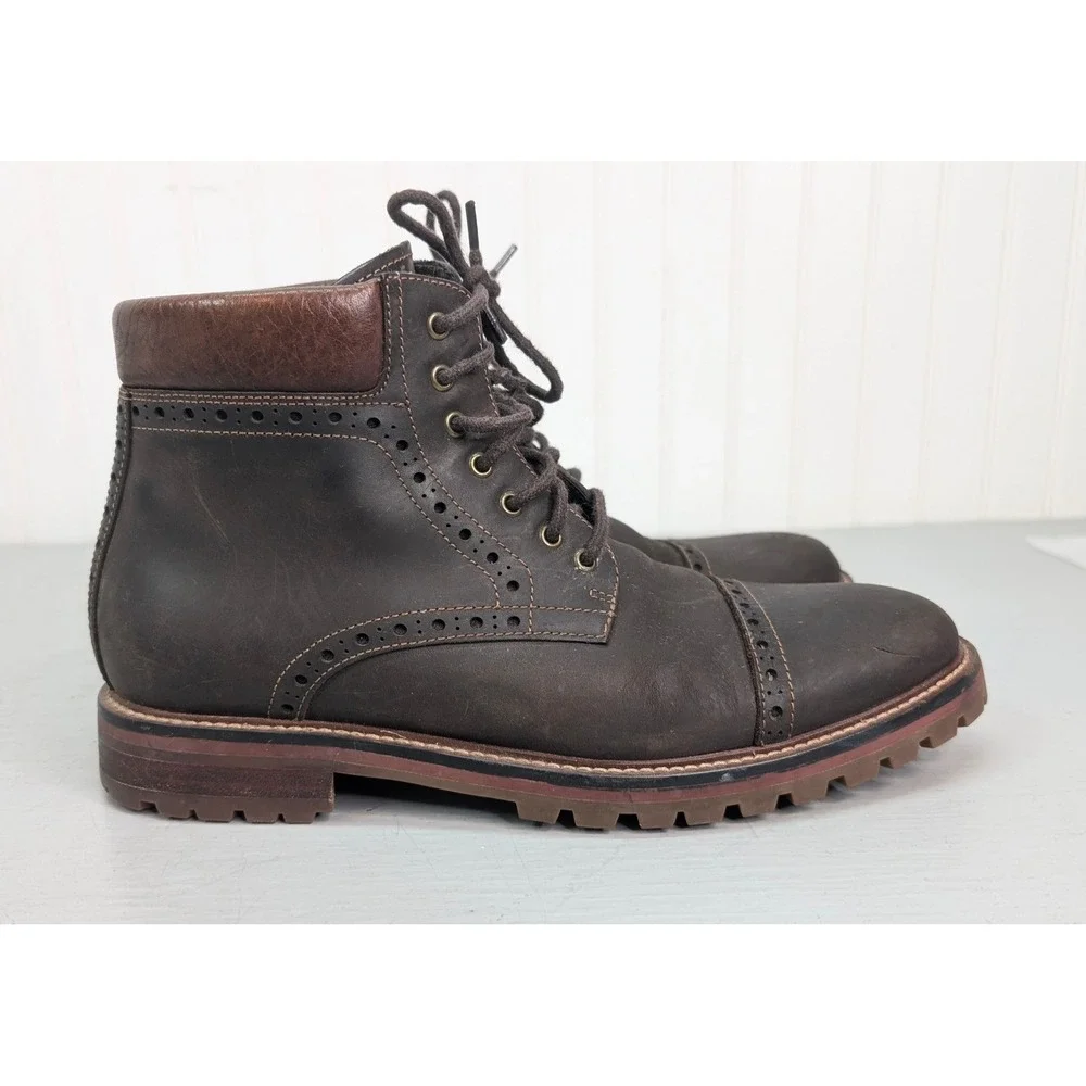 Warfield & Grand Presidio Brown Leather Cap Toe Dress Boots Mens Size 8.5 113806